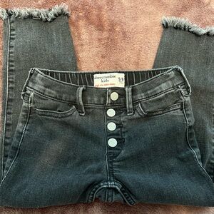 Abercrombie girls cropped high waisted jeans.